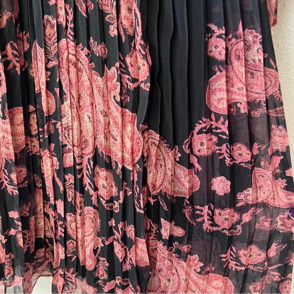 HEMANT & NANDITA Luana Pleated Long Dress in Chiffon Size XS - Picture 8 of 9